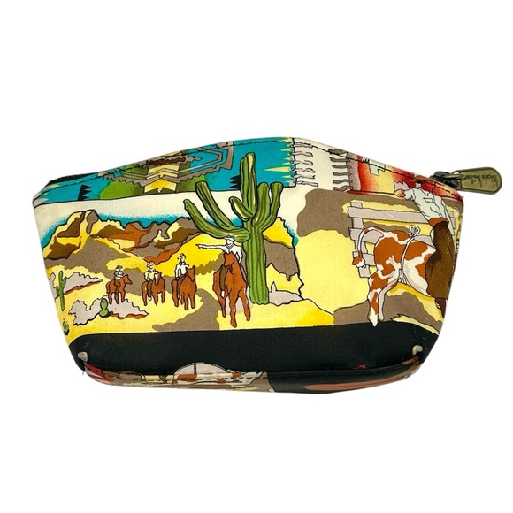 Vintage Nicole Miller Makeup Bag cowboy / Western Theme - Picture 1 of 9